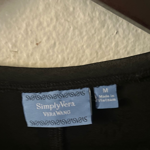 Simply Vera Wang Black Velvet Burnout Women’s Top Textured M Whimsigoth Witchy - Picture 6 of 12